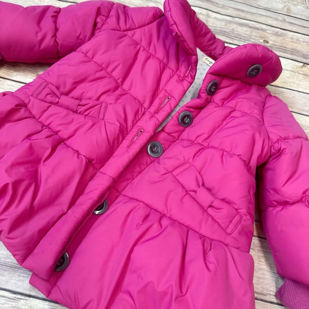 Conbimini Girls Puffs Balloon Coat Fuchsia 12-18m
